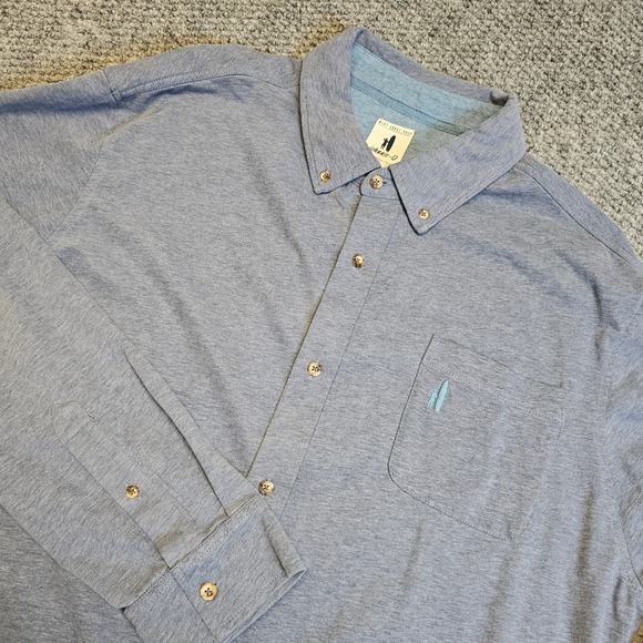 johnnie-O 2XL Blue Long Sleeve Button Down Shirt Mens Casual Pocket Golf - Picture 1 of 7
